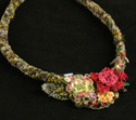 Crocheted and knitted Summer Flowers necklace