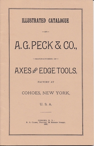 A. G. Peck Axes & Edge Tools 1891 catalog