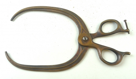 7" brass scissor-style outside caliper