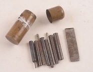 Machinist pocket punch tool set in brass case