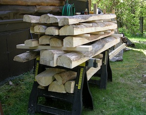 Stack of cut logs