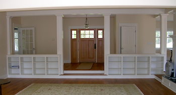Bookcases in a foyer
